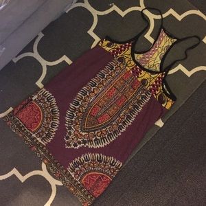 Racerback Magenta Tribal Print Tank