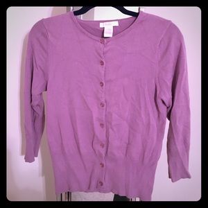Lilac 3/4 sleeve L cardigan