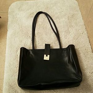 LAMBERTSON TRUEX Black leather tote