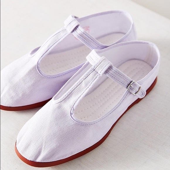 cotton mary jane flats