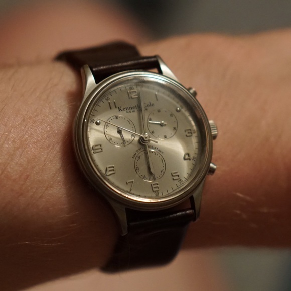 Kenneth Cole Other - Kenneth Cole Leather Strap Stainless Steel Watch