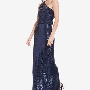 Lauren by Ralph Lauren Sequin One Shoulder Gown