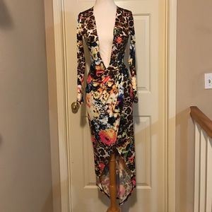 Sexy Animal Flower 🌺 Print V Dress