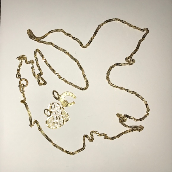 Gold chain and charms