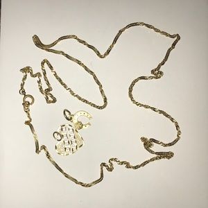 Gold chain and charms