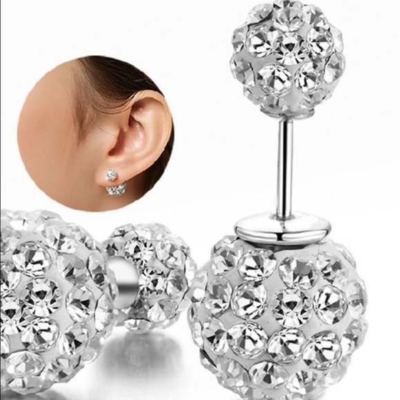 ♨️SALE♨️Sterling Silver Double Sided Crystal Studs - Picture 3 of 4