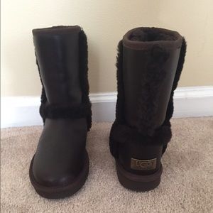 Leather brown uggs