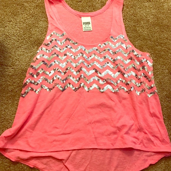 Neon pink and sequin cropped top - Picture 1 of 1