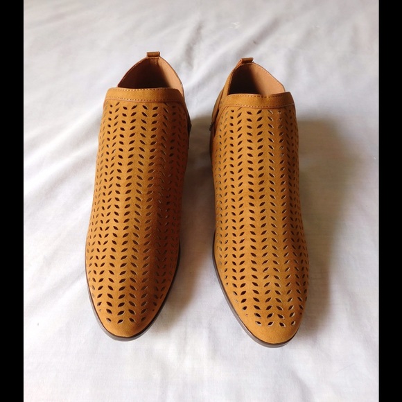 Divine Cognac Cage Boho Ankle Booties W/Buckle - Picture 3 of 4