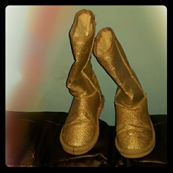 Glitter gold girls boots size 1