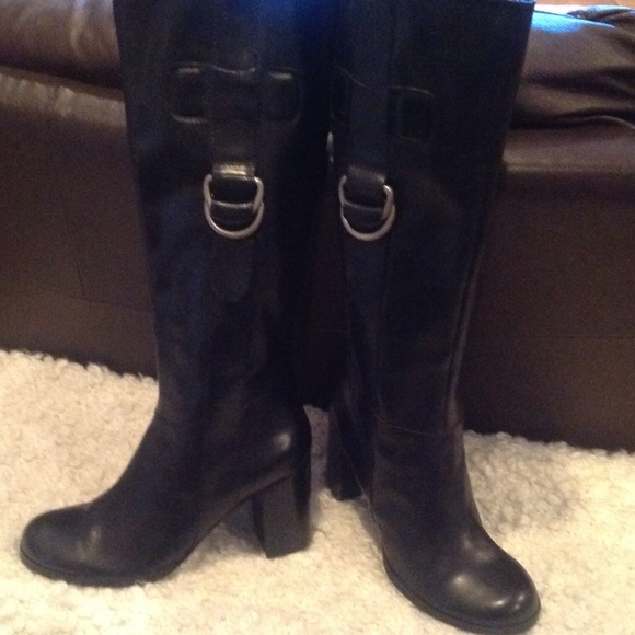 NWT...FRANCO SARTO BOOTS ...BLACK SIZE 7.5 MED - Picture 1 of 4