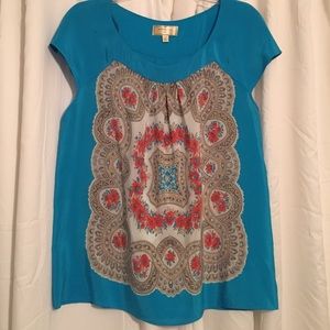 Anthropologie silk blouse size medium