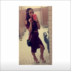 Fashion nova Maroon skirt '