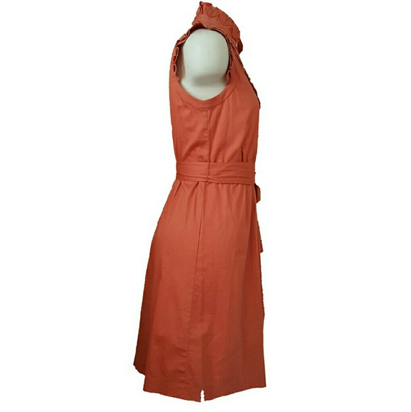 MAX and CLEO Burnt Sienna Orange Wrap Dress Size 8 - Picture 2 of 2