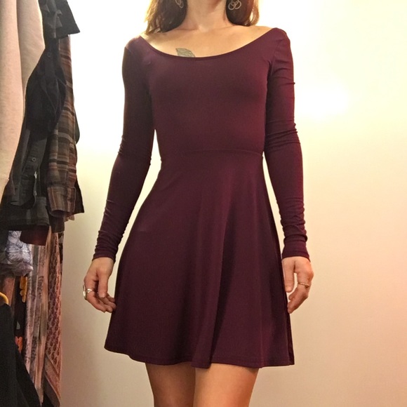 dark purple skater dress