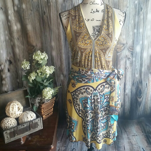 MNG by Mango Dresses & Skirts - Printed halter dress with tie sash