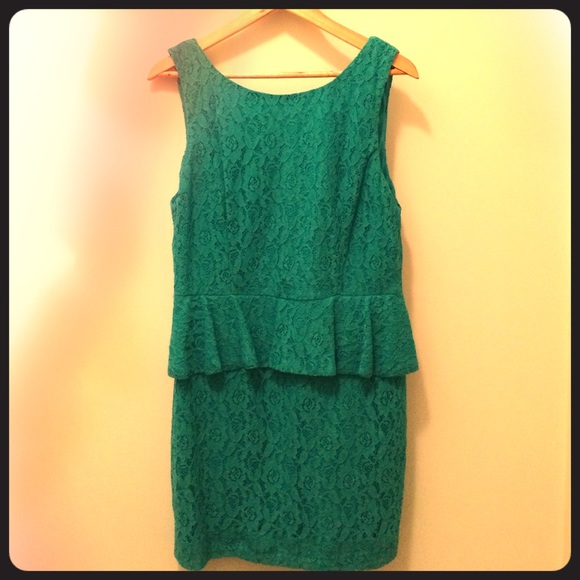 Lace peplum party dress