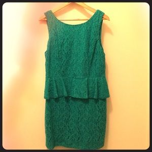 Lace peplum party dress