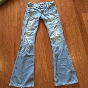 Casual light-washed flare jeans