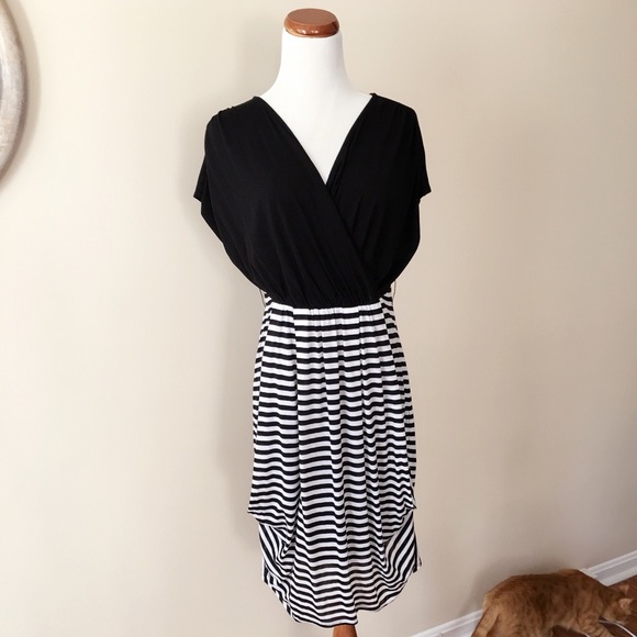 Black White Striped Dress