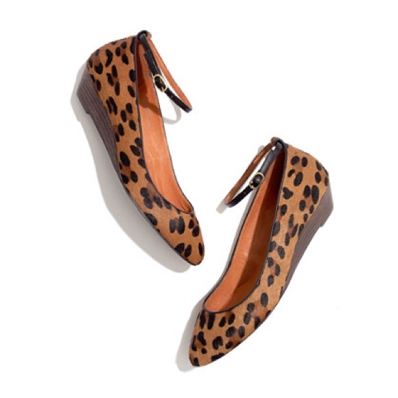 Madewell Shoes - Madewell Size 7 The Ankle Strap Wedge Leopard