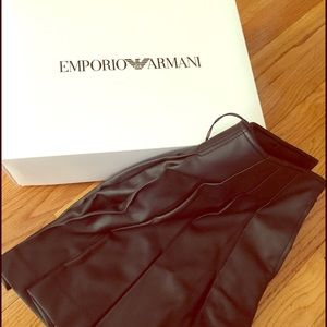 Black Armani Pleated Mini Skirt