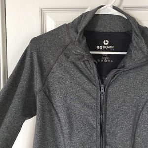 90 degree jacket w/ nylon, poly & spandex blend.