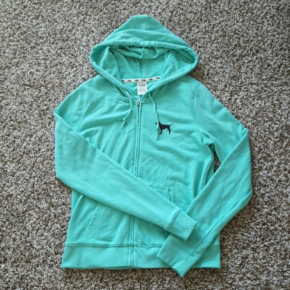 PINK Victoria's Secret Sweaters - Mint Leopard PINK Zip Up