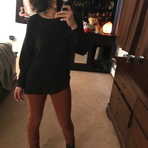 Black Sweater with Sheer Accents