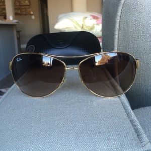 Authentic Ray Ban sunglasses gold/brown