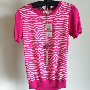 Michael Kors zebra print pink blouse
