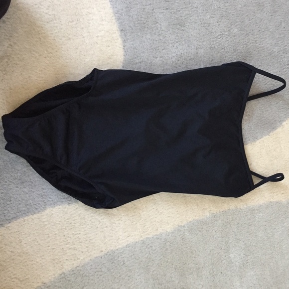 Black leotard with strappy back