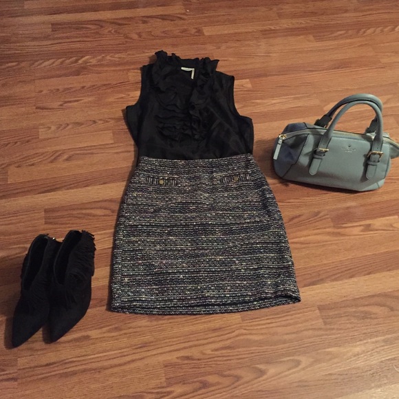 Tweed style mini skirt LOFT EUC