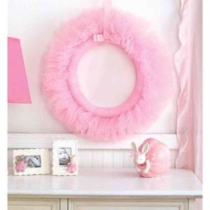 Pink Tulle Wreath/bow holder