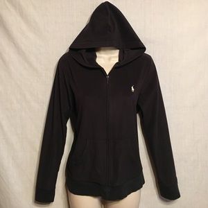 Ralph Lauren. Black Hooded Cardigan