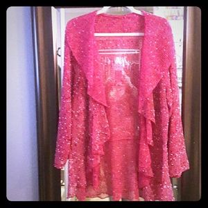 Open weave crochet jacket