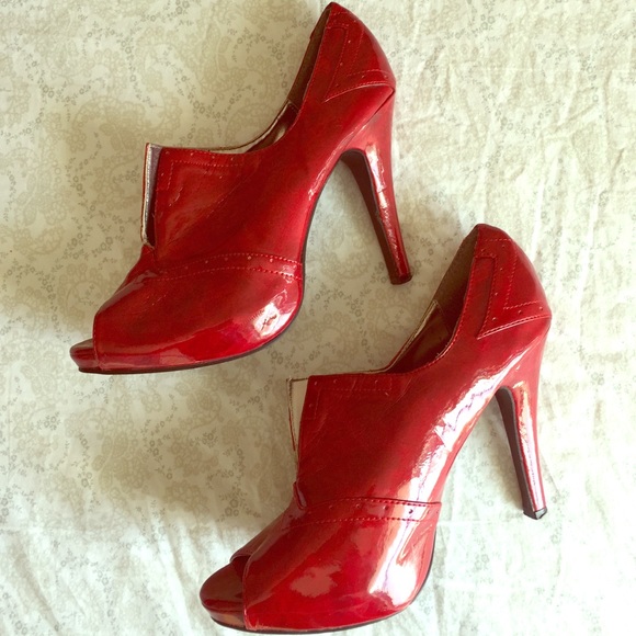 Candy Red Peeptoe Heels