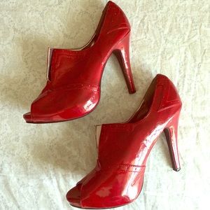 Candy Red Peeptoe Heels