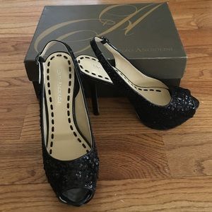 Enzo Angiolini black sequined heels - 7.5