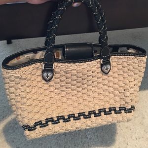 Brighton Weaved Purse W/ Braided Leather Handles.
