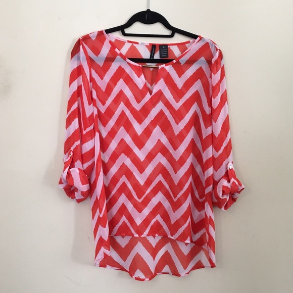 Chevron popover top - orange, high low