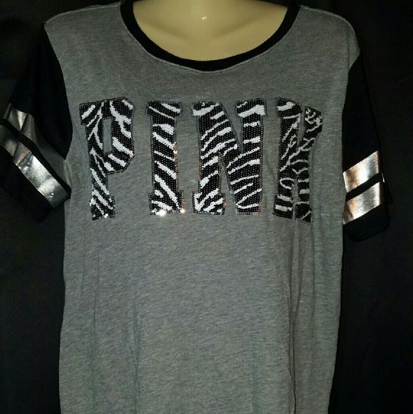Bling Zebra print Tee. PINK