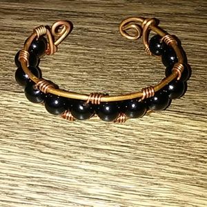 Copper & Black Onyx Cuff bracelet