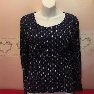 Delia's navy anchor long sleeve top
