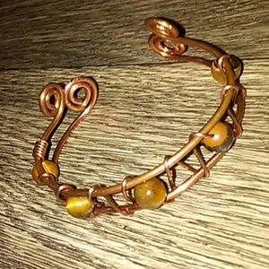 Copper & Tigers Eye cuff bracelet