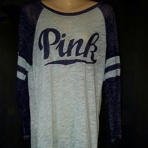 Blue VS Pink long sleeve tee