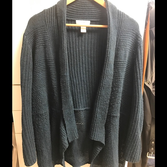 Asymmetrical cardigan, Teal