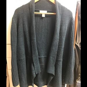 Asymmetrical cardigan, Teal