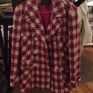 Size medium jacket- red, pink, white.