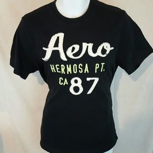 Aeropostale Hermosa beach ca black L tshirt